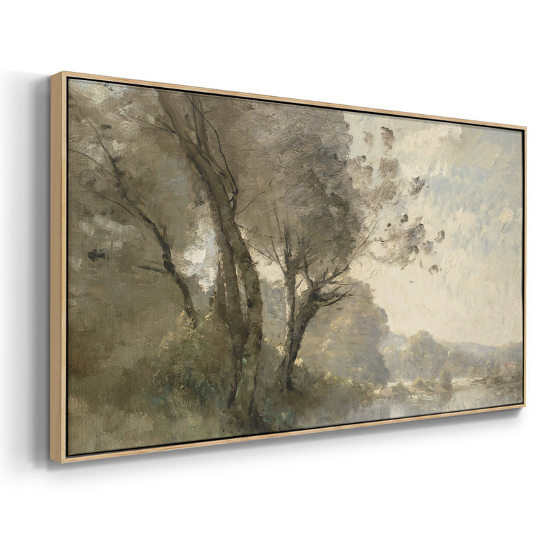 Paysage, série CCXXIX, toile tendue avec châssis, prête à être accrochée, H 25 po x l 49 po, Naturel