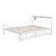 Lit en métal de style contemporain avec prise USB prête à accueillir un matelas sur la tête de lit avec structure en métal