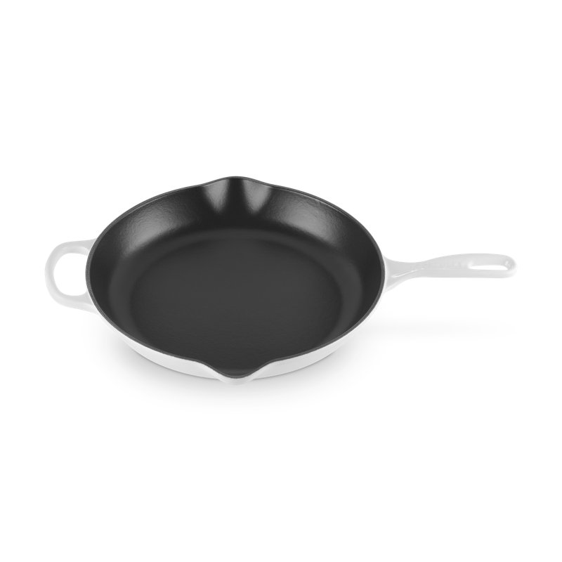 Le Creuset Enameled Cast Iron Skillet, White, 11.75"