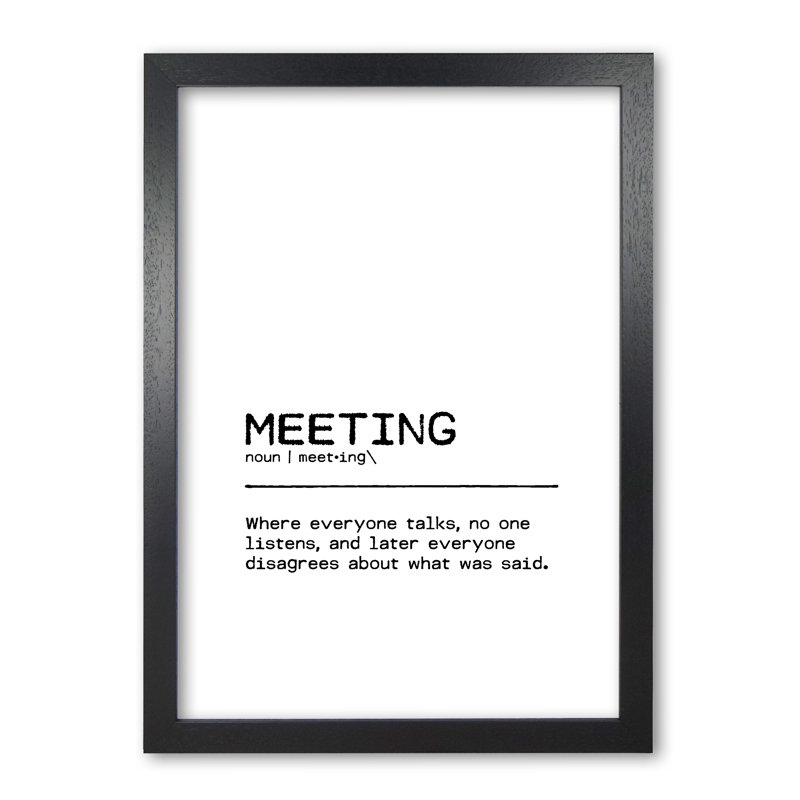 Meeting Disagree - Print, 30 cm H x 21 cm W x 5 cm D, Black Grain Frame