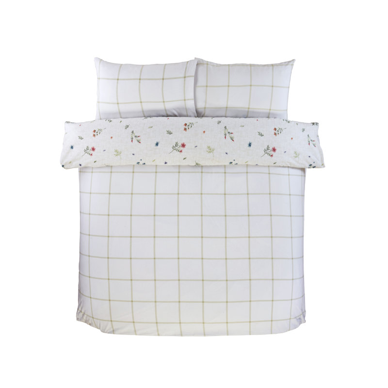 Cotton Floral Duvet Cover Set with Pillowcases, Super King Duvet Cover + 2 Standard Pillowcases  