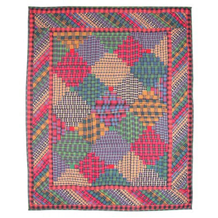 Tartan Log Cabin Cotton Quilt