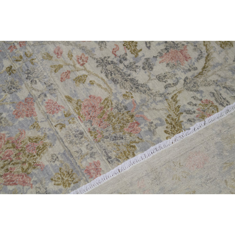 Shamas Floral Area Rug in Gray/Green/Pink/Blue