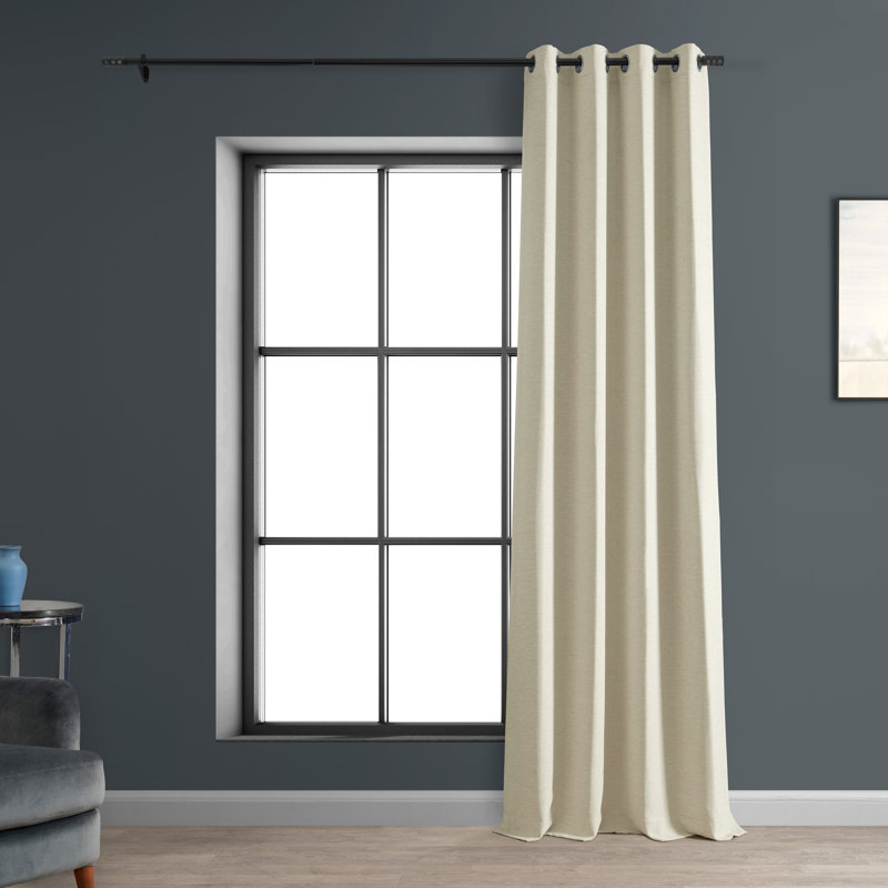 Rideaux obscurcissant à œillets (1 panneau) Aaditya, L 50 po x L 120 po, Crème avoine
