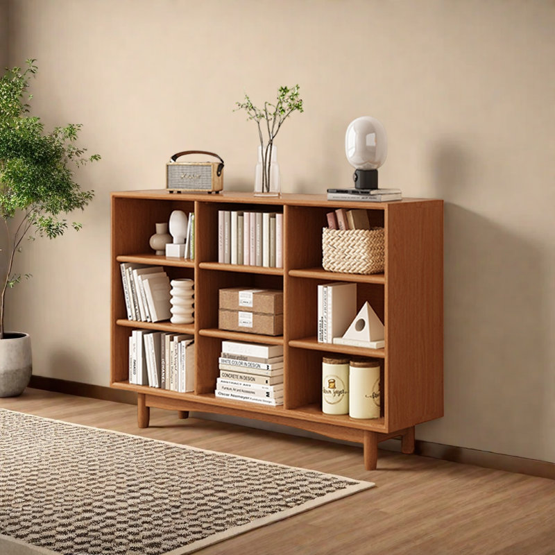 Bibliothèque de rangement domestique, H 35 po x l 47,2 po x P 12,2 po, Brun