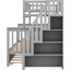 Grey Twin Over Full Bunk Bed With Trundle & Staircase - User- Assembly Elegant Option, Practical-661258475