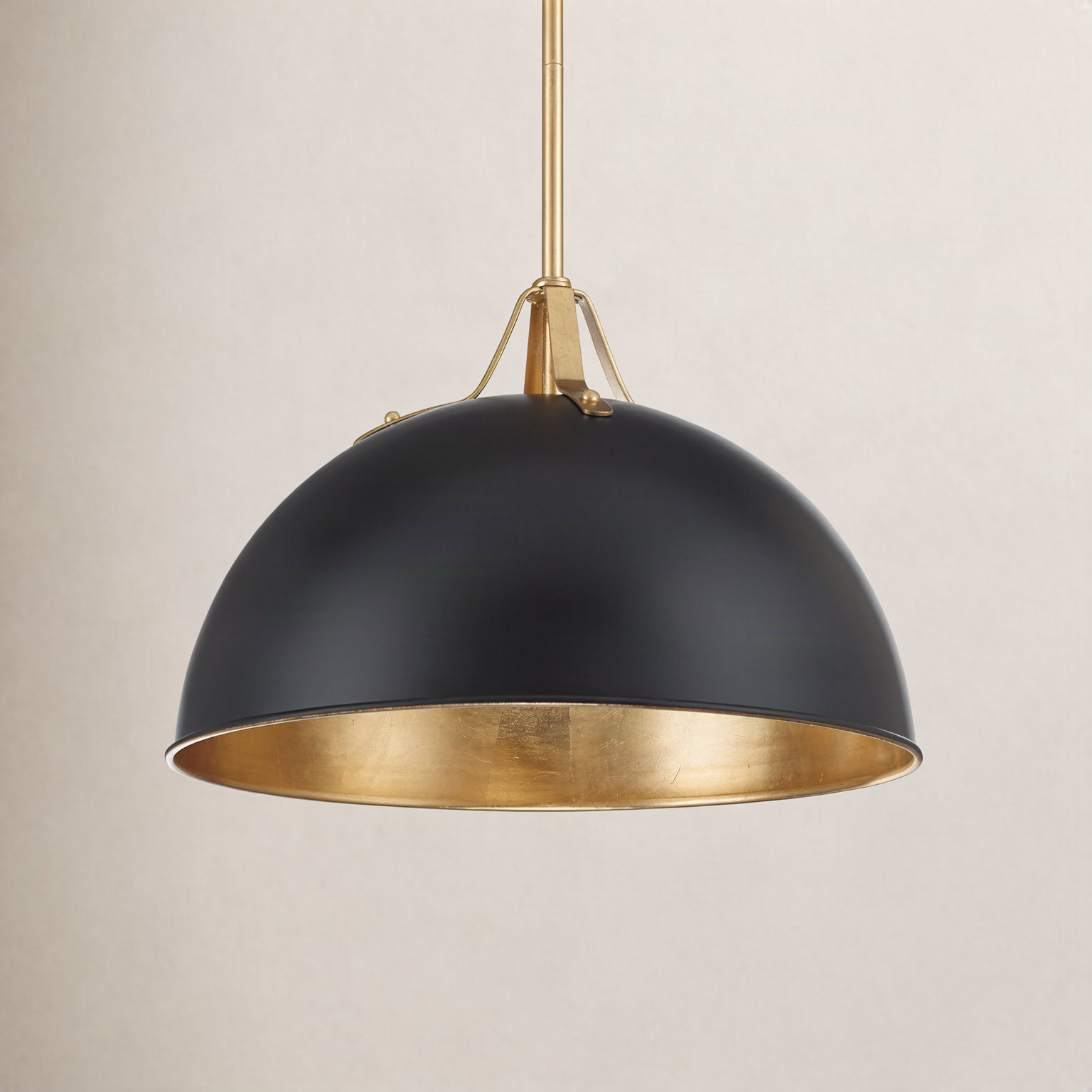 Carlisa Dimmable Single Light Pendant, Black/Gold