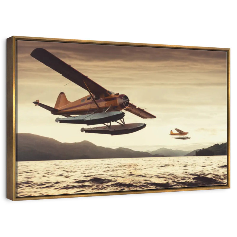 Float Planes, Floating Frame Gold, 40" X 27"