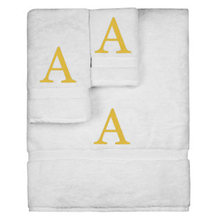 Ultimate Luxury Embroidered Laurel Monogram Towel 100% Cotton 