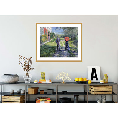 «The Path Uphill» par Gustave Caillebotte - Estampe numérique encadrée