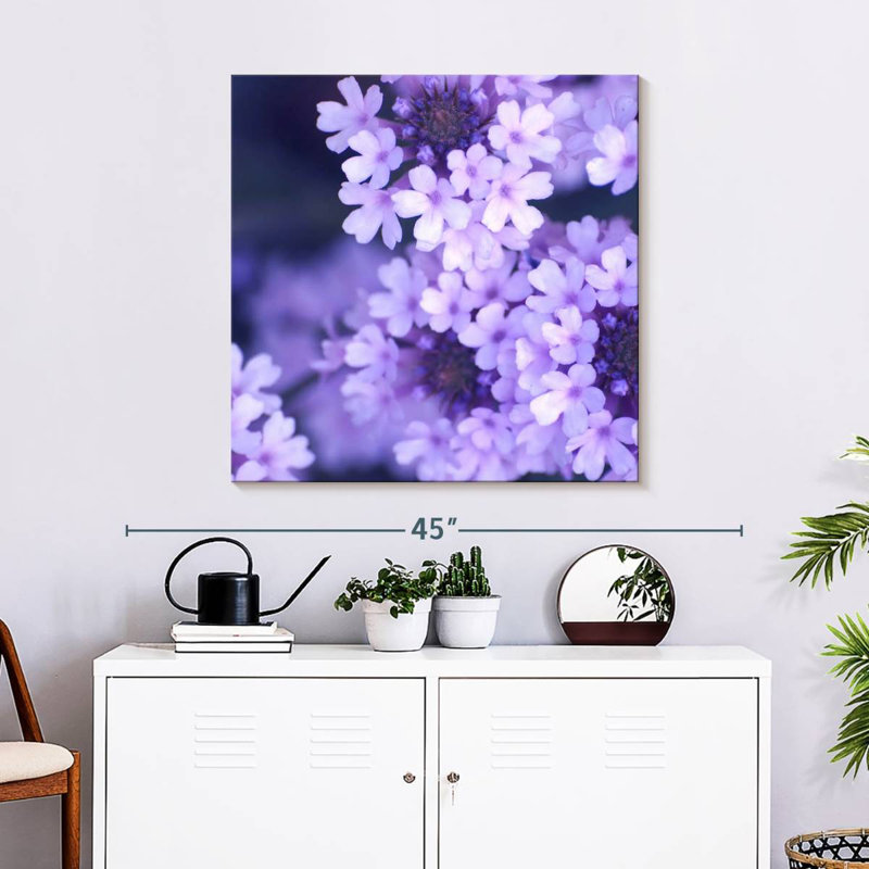 Harnek fleurs mauves, H 30 po x l 30 po