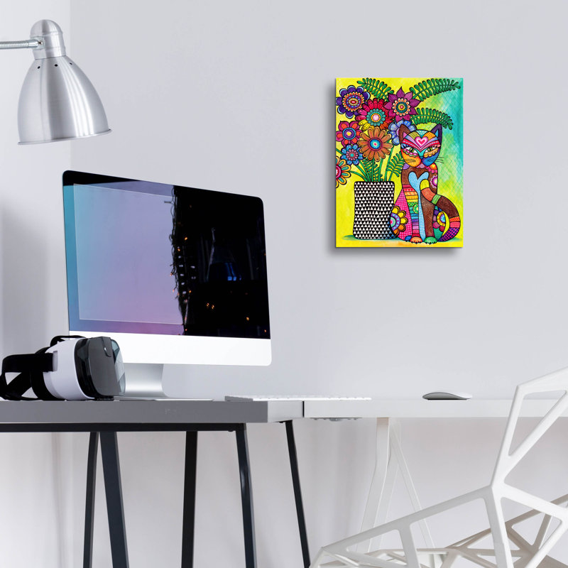 «Mums Flowers» par Hello Angel, art mural en verre acrylique, H 16 po x l 12 po x P 0,13 po
