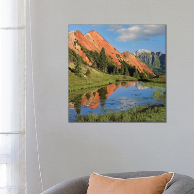Red Mountain Gets Its Colour From Iron Ore In The Rock by Tim Fitzharris - Wrapped Canvas Print