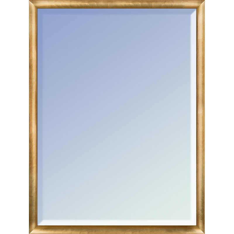 Emica Wood Rectangle Wall Mirror, Gold