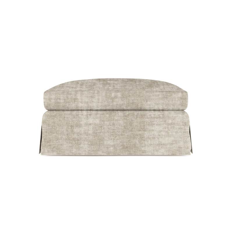 Ludlow Ottoman, Plush Velvet Blue Print, Ebony