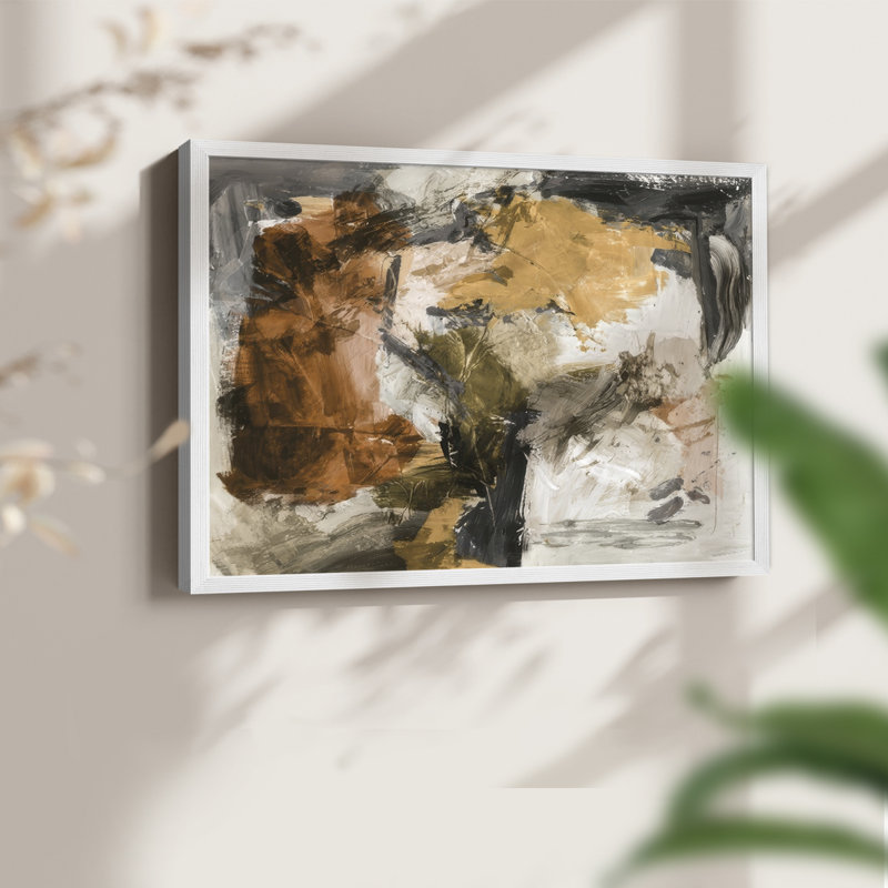 Warm Neutral Medley II - impression encadrée - réversible, H 8 po x l 10 po, Blanc