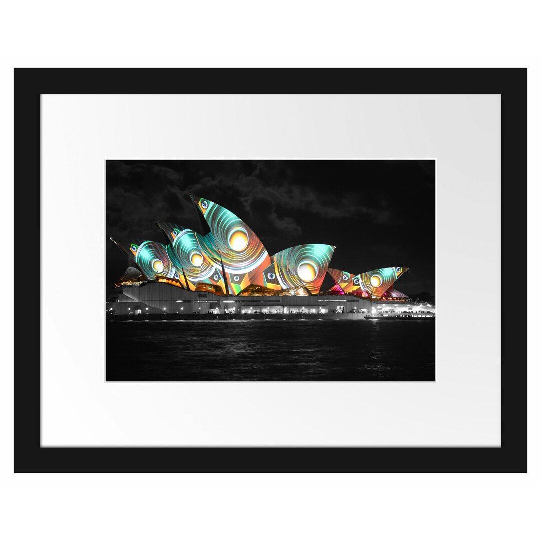 Sydney Opera House bei Nacht" Gerahmtes Poster