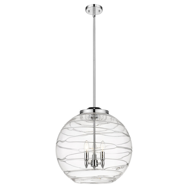 Cindi 1 - Light Single Pendant, 19.5" H x 17.88" W x 17.88" D, Polished Chrome