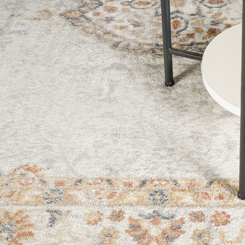 Traditional Washable Rug, Bordered Floral Anti-Slip Rug For Living Room, Dining Room, Bedroom, Rectangle 160 x 213 cm