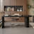 Black Half-circle Solid Wood desk-961517762