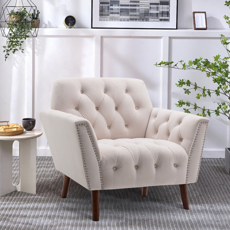 Farhib Upholstered Nailhead Trim Tufted Armchair