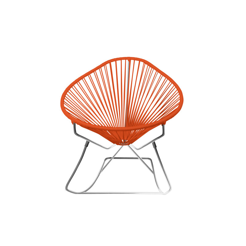 Chaise berçante intérieure / extérieure Acapulco, Orange / chrome