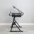 Black Adjustable Tempered Glass Drafting Printing Table With Chair