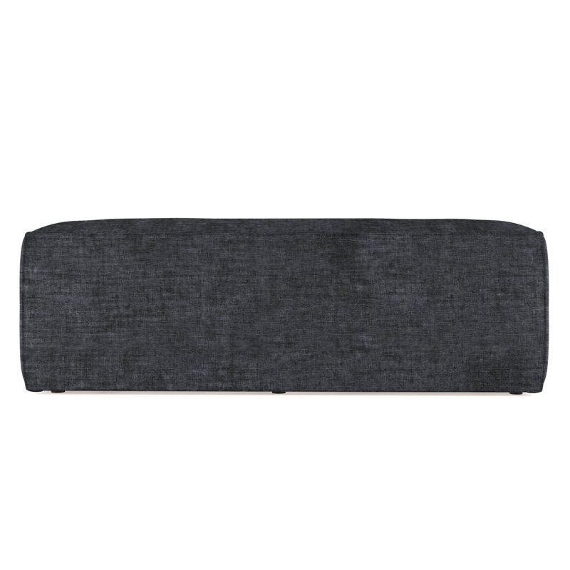 Varick Oversize Track-Arm Sofa with Flange, 30" H x 96" W x 41" D, Crushed Velvet Graphite, Ebony