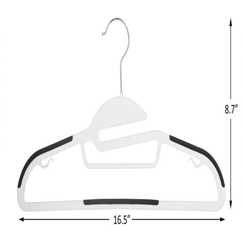 Cintre en plastique antidérapant Nobuyasu, Blanc