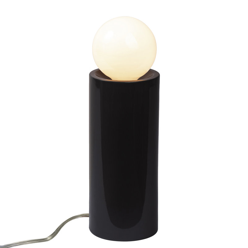 Rachid Ceramic Torchiere Lamp, 16.5" H x 5.5" W x 5.5" D, Gloss Black