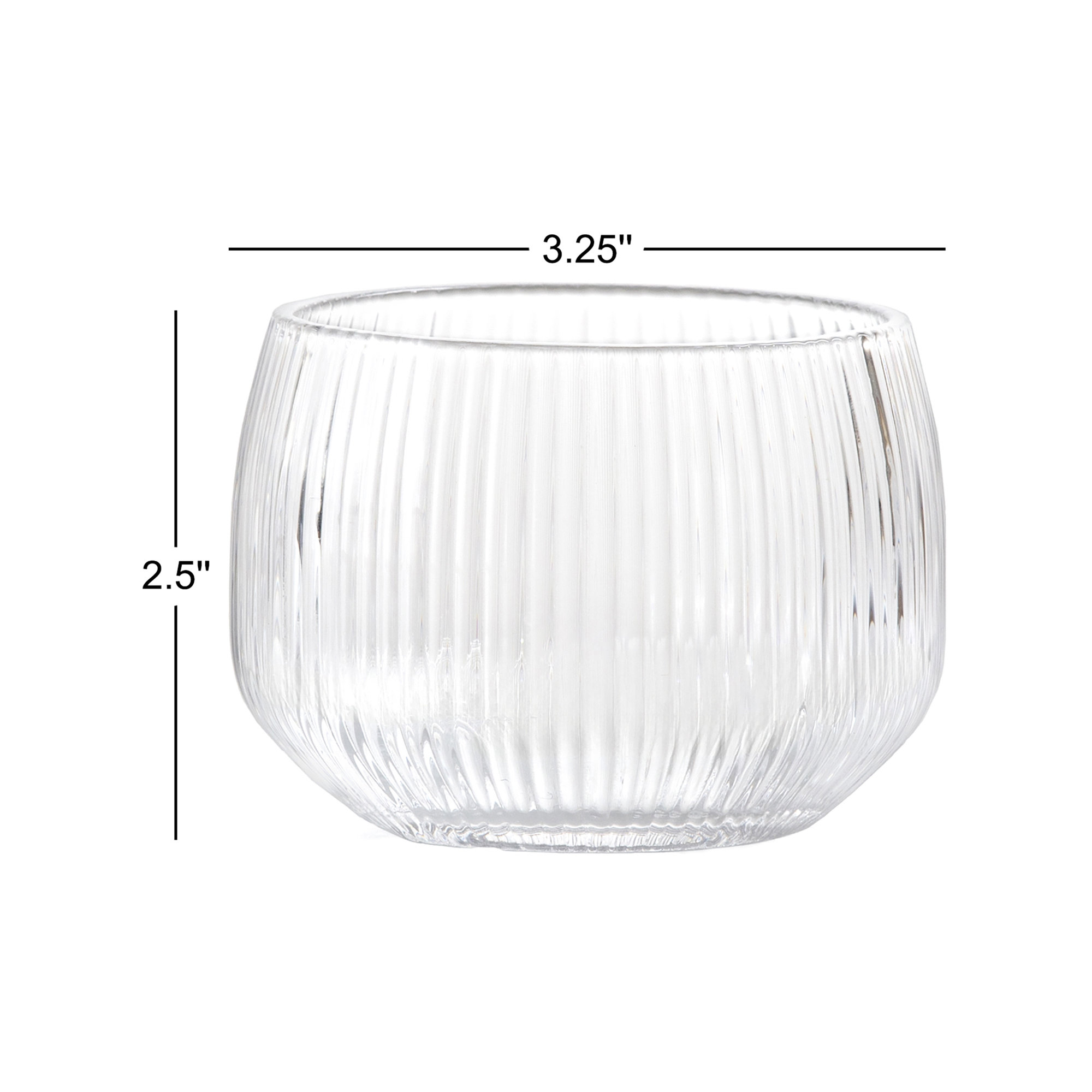 Fortessa Estiva Glass, 17.5 Ounce Tall Tumbler (Set of 4), Textured Clear, Textured Clear, 9.5 fl oz