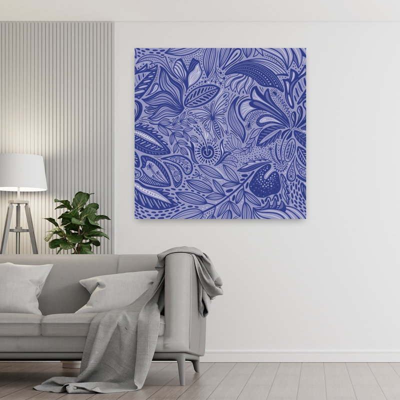 Art contemporain, art tropical papillon, H 48 po x l 48 po