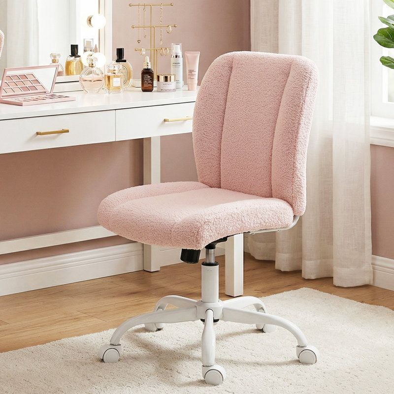 Chaise de bureau de meuble-lavabo avec dossier, Rose