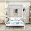 Grand lit escamotable mural avec canapé et tablettes, conception pliable peu encombrante-787459587
