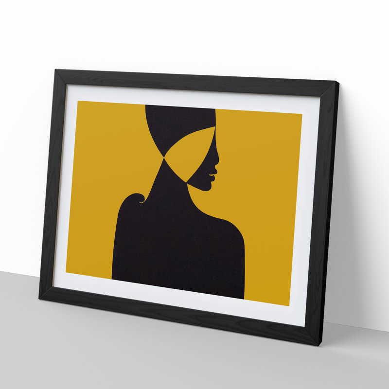 Silhouette Of A Woman Abstract - Single Picture Frame Print, Black Framed, 25cm H x 34cm W x 2cm D