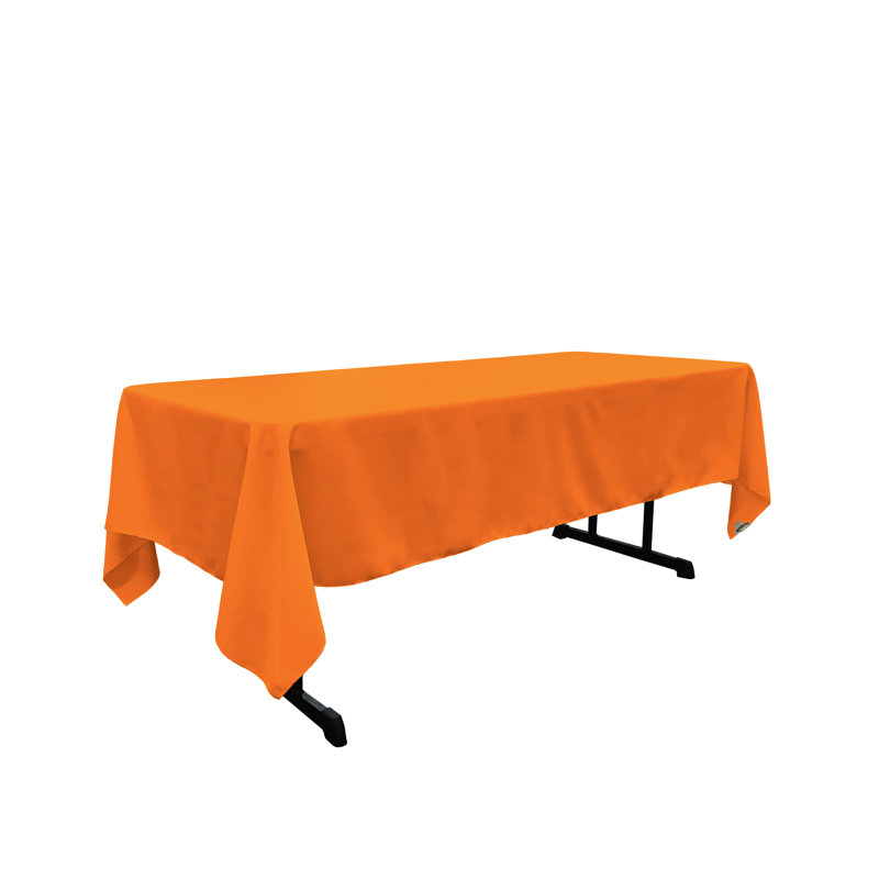 Nappe rectangulaire en polyester résistante aux taches Fisher, Orange, 126 po x 60 po
