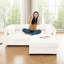 Chenille blanche 2 avec rangement, siège cylindrique et contemporain, centre de table moderne à 2 places, assise confortable-1794149091-1794149095-1794149092