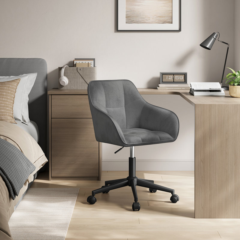 Fairmont Park Failand Velvet Task Chair, Dark Grey