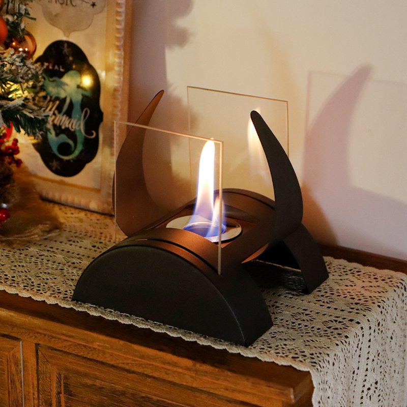 Ewoud Bio-Ethanol Outdoor Tabletop Fireplace with Flame Guard