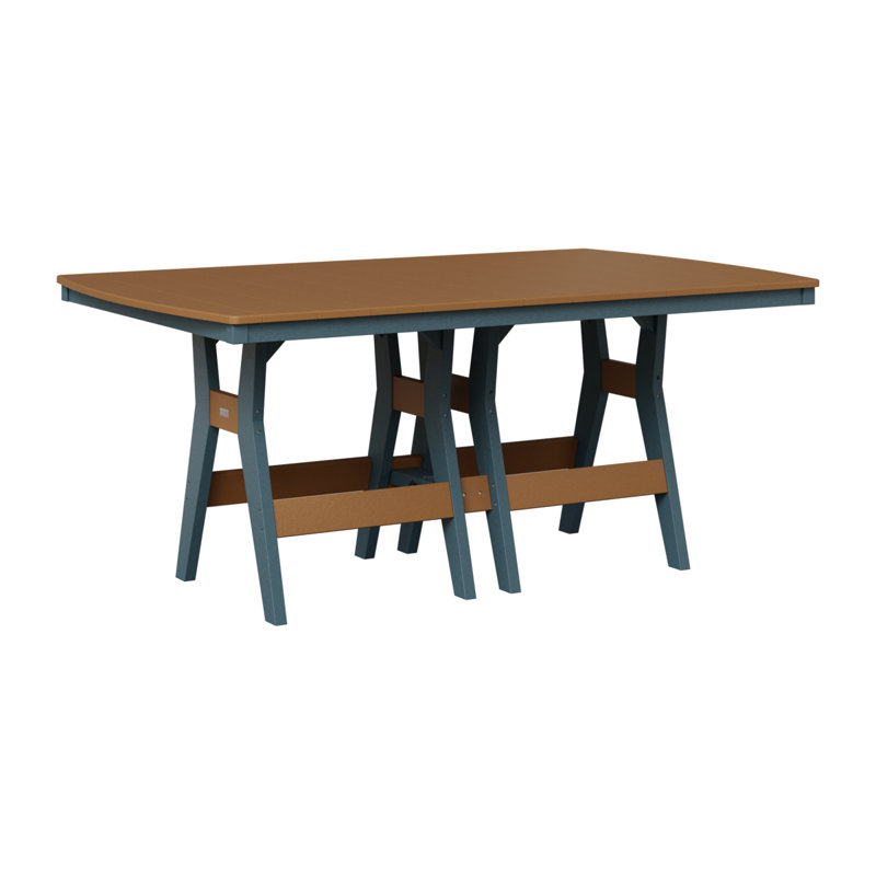 Berlin Gardens Harbor 72″ Rectangular Bar Table, Cedar, Slate, 38.87" H x 72" W x 44" D