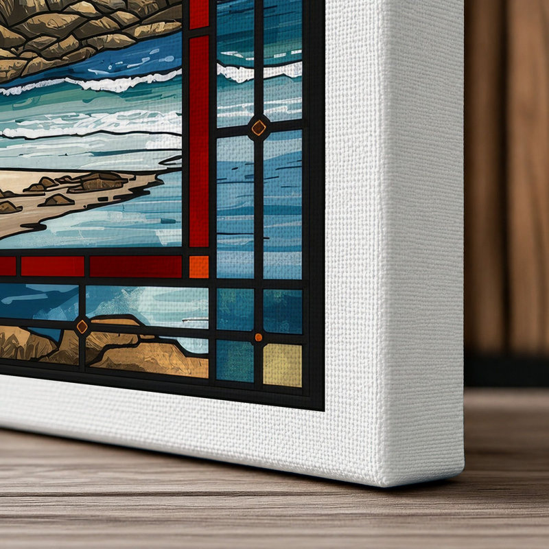 Lighthouse Keeper Geometric - Wrapped Canvas, 18x12 - 45.7 x 30.5 cm, White Border