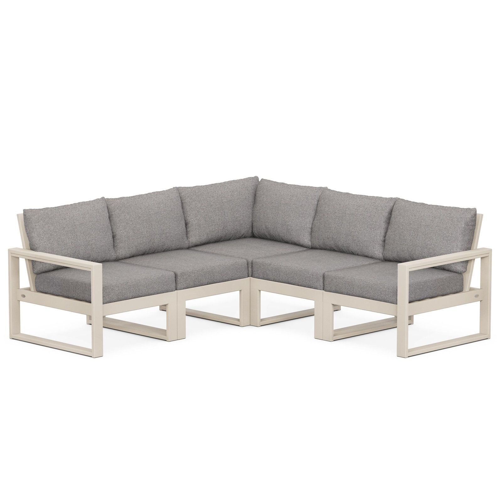 POLYWOOD® Edge 85" Patio Sectional, Weathered Tweed, Sand