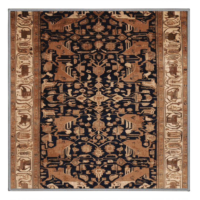 Tapis brun lavable à la machine, Carré 7 pi