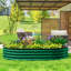Ensemble de jardinière galvanisée surélevée, bac à fleurs en métal avec bordure de sécurité, 150 x 62 x 30 cm, gris foncé-545730047-575339362