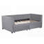 Lit de jour simple rembourré avec dossier ergonomique 2 tiroirs, gris (aucun sommier requis, fabrication robuste)-443948888