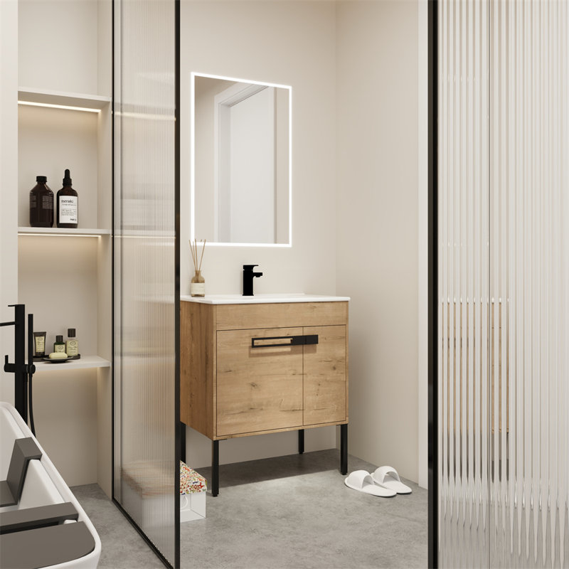 35.43 " Single Bathroom Vanity Base, Brown