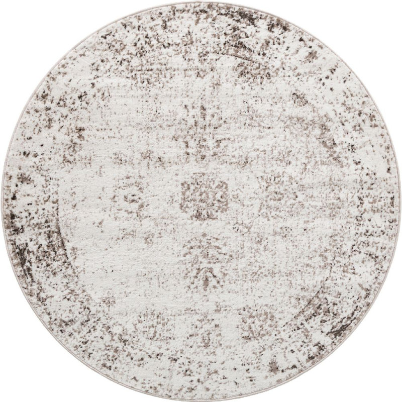 Tapis rond kaki Mangine Ikat, Rond 5 po