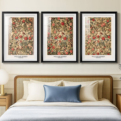 WM MORRIS Series CCLXXXII  -Custom Framed  Premium Print W Matt - 3 Pieces