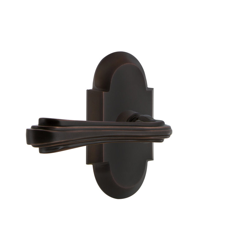 Cottage Plate Privacy (Bed & Bath) with Fleur Lever, Left, 2.75", Timeless Bronze
