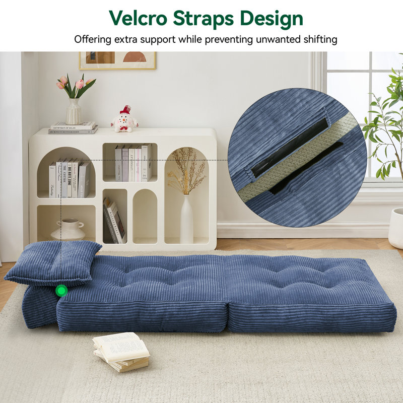 Folding Convertible Chair Bed, Multi-Use Sofa Bed for Living Room, Bedroom, Apartment, Lounge and Gaming Room, Navy Blue
